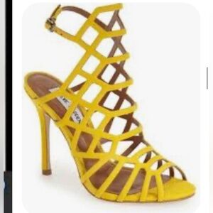 Steve Madden Slithur Yellow cage heel